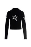 Perfect Moment Cable Underwear Turtleneck Sweater In Black