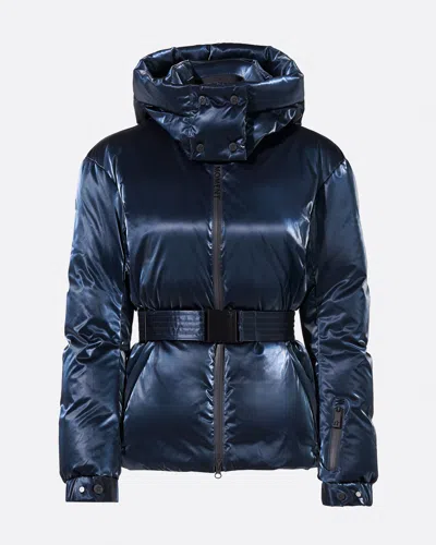 Perfect Moment Candice Down Parka Jacket Xl In Blue-liquid