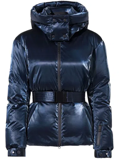 Perfect Moment Candice Down Parka Jacket Xl In Blue-liquid