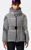 Perfect Moment Warped Star Candice Down Parka Jacket Xl In Black,white