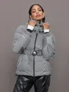 Perfect Moment Candice Ski Parka In Warped Star Print - Black,snow White