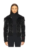 Perfect Moment Carving Puffer Jacket In Liquid Black