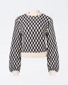 Perfect Moment Carving Merino Wool Sweater In White-black