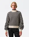 Perfect Moment Carving Merino Wool Sweater Xs In White-black