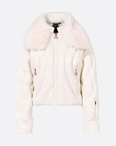 Perfect Moment Carving Quilted Down Jacket L In Antique-white