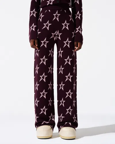 Perfect Moment Chalet Knit Pant M In Burgundy