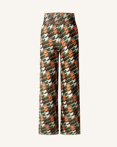 Perfect Moment Chalet Merino Wool Knitted Pant S In Scratch-houndstooth