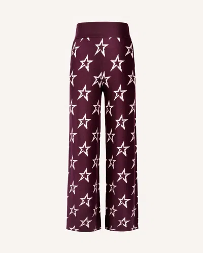 Perfect Moment Womens Chalet Wide-leg Knitted Merino-wool Trousers Burgundy Xs