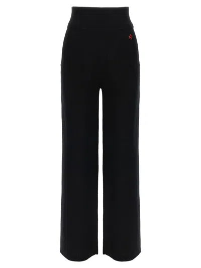 Perfect Moment Womens Black Chalet Wide-leg Knitted Merino-wool Trousers