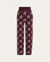 Perfect Moment Chalet Merino Wool Knitted Pant Xs In Burgundysnow White Star