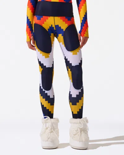 Perfect Moment Chevron Compression Legging Xl In Canary-yellow-chevron-print