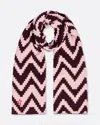 Perfect Moment Chevron Merino Wool Scarf Onesize In Burgundy