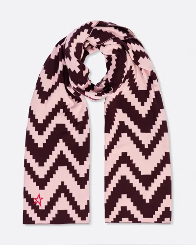 Perfect Moment Chevron Merino Wool Scarf Onesize In Burgundy