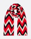 Perfect Moment Chevron Merino Wool Scarf Onesize In Houndstooth