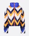Perfect Moment Chevron Nevada Down Jacket Xl In Canary-yellow-chevron-print