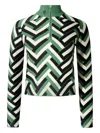 Perfect Moment Chevron-pattern Jumper In Green