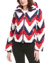 Perfect Moment Chevron Polar Flare Down Coat In Red