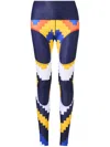 PERFECT MOMENT CHEVRON-PRINT COMPRESSION LEGGINGS