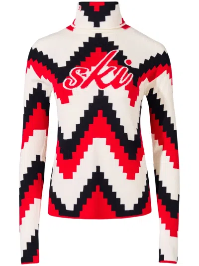PERFECT MOMENT CHEVRON ROLL-NECK JUMPER