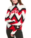 Perfect Moment Chevron Roll Neck Sweater Chevron Print/red In White