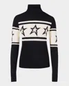 Perfect Moment Chopper Merino Wool Turtleneck Sweater In Black