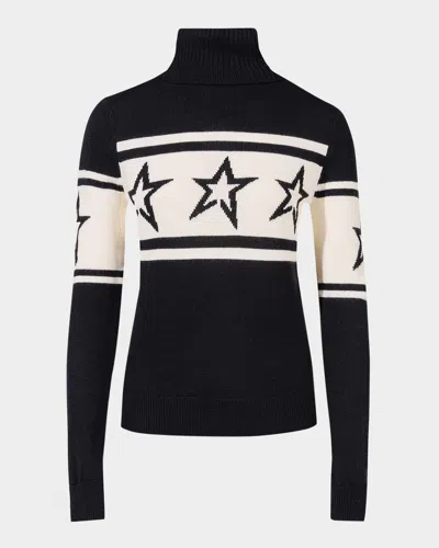 Perfect Moment Chopper Merino Wool Turtleneck Sweater In Black
