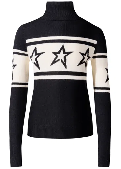 Perfect Moment Chopper Star Roll-neck Merino-wool Sweater In Black