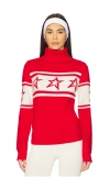 Perfect Moment Chopper Merino Wool Sweater In Red