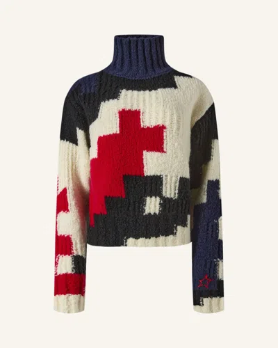 Perfect Moment Chunky Wool Cropped Sweater Xs In Multi