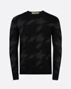 Perfect Moment Cole Crew Neck Sweater Xxl In Black-houndstooth