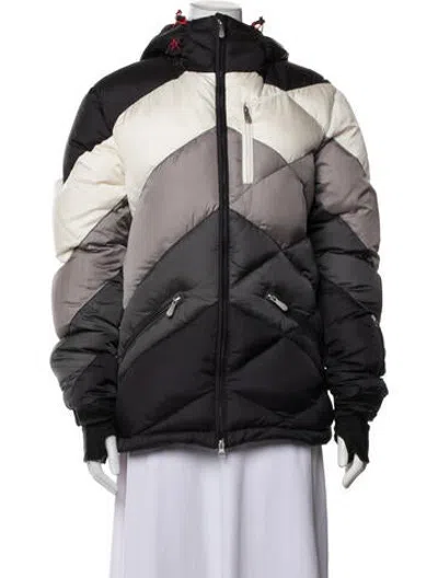 Pre-owned Perfect Moment Colorblock Pattern Down Jacket In Multicolor