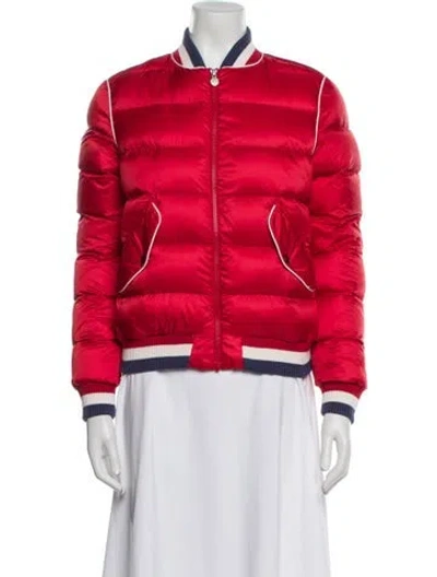 Pre-owned Perfect Moment Colorblock Pattern Down Jacket In Red