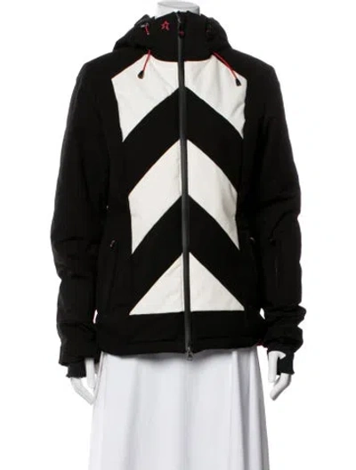 Pre-owned Perfect Moment Colorblock Pattern Performance Jacket In Black