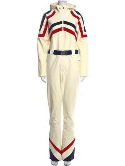 Pre-owned Perfect Moment Colorblock Pattern Ski Suit In Neutrals
