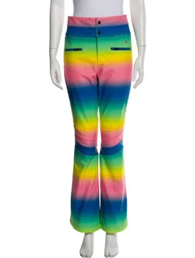 Pre-owned Perfect Moment Colorblock Pattern Wide Leg Pants In Blue