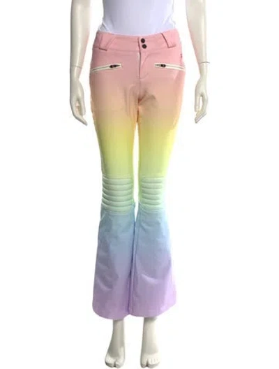 Pre-owned Perfect Moment Colorblock Pattern Wide Leg Pants In Pink