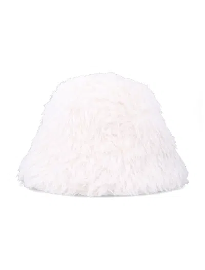 Perfect Moment Cozy Eco-shearling Bucket Hat For Women In White