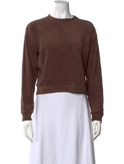 Pre-owned Perfect Moment Crew Neck Long Sleeve Sweatshirt In Brown