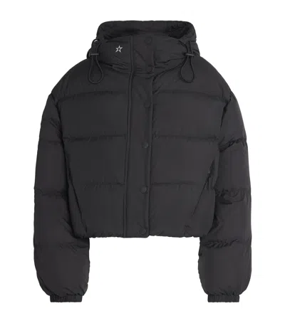 Perfect Moment Down Cropped Puffer Jacket In Black