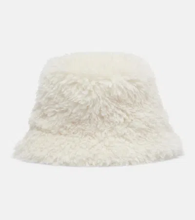 Perfect Moment Faux Fur Bucket Hat In White