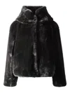 Perfect Moment Faux Fur Hooded Jacket In Gray