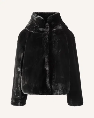 Perfect Moment Faux Fur Hoodie Xl In Black