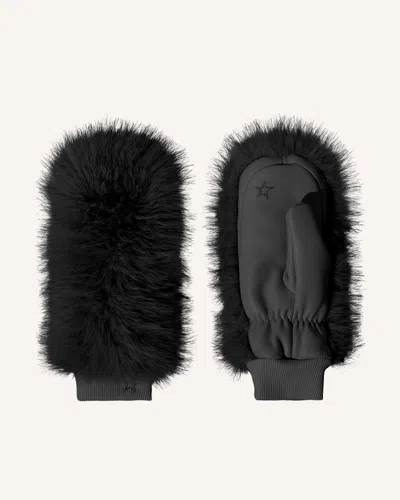 Perfect Moment Faux Fur Mittens Onesize In Black