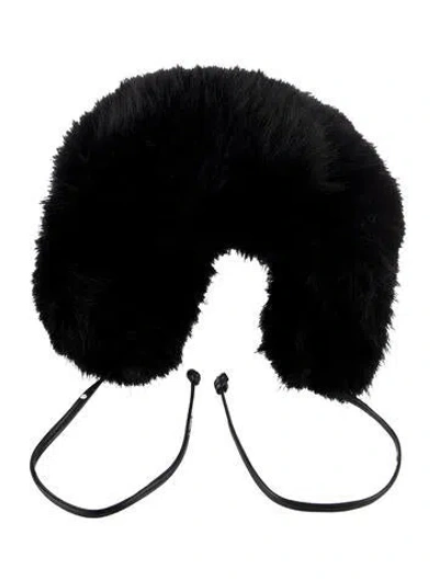Pre-owned Perfect Moment Faux Fur Trapper Hat In Black