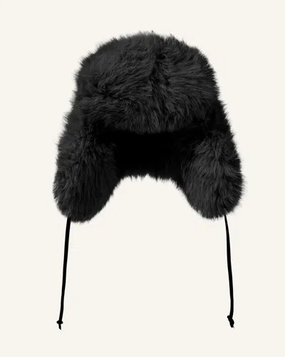 Perfect Moment Faux Fur Trapper Hat Onesize In Black