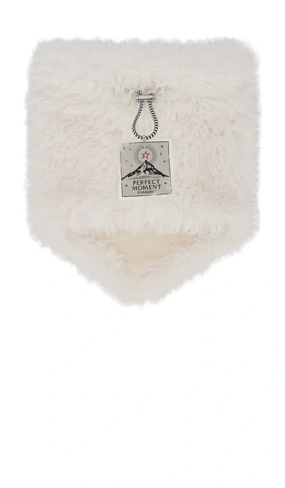 Perfect Moment Faux Shearling Face Scarf In White