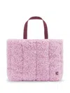 Perfect Moment Faux-shearling Tote Bag In Pink