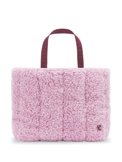 Perfect Moment Faux-shearling Tote Bag In Pink