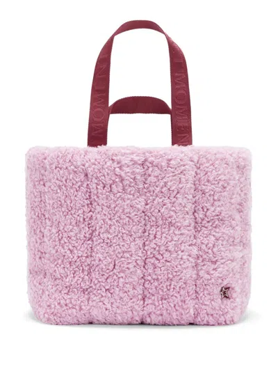 Perfect Moment Faux-shearling Tote Bag In Pink