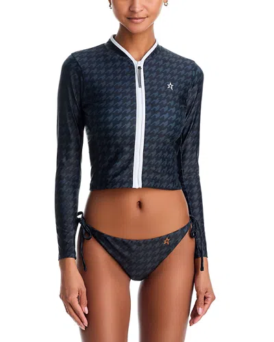 Perfect Moment Full Zip Long Sleeve Rash Guard In Black